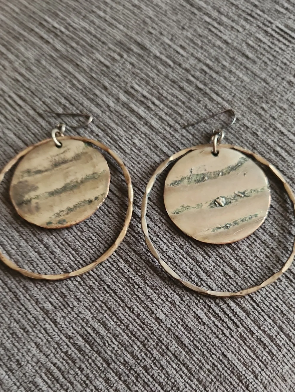Gold-Tone Double Hoop Disc Earrings - Women Jewelry